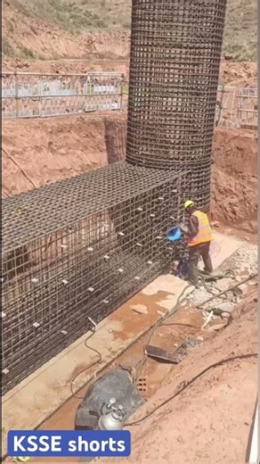 Inside a Mega Bridge Pier: Massive Rebar Assembly 🤯🌉 #Construction #Engineering