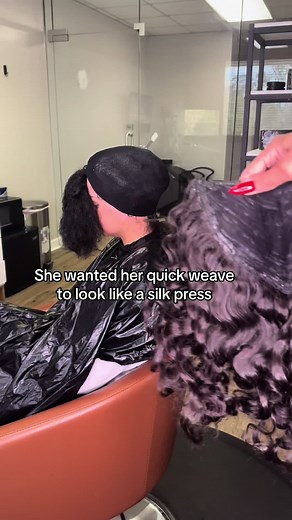 Middle part quick weave … we used Tight wavy bundles from ArdencyHair… shes been using this hair on and off for about a year. By the time we did the video we had combed all the curl out 😫 #middlepartquickweave #quickweavestyles #quickweaveleaveout #tampahairstylist #CapCut