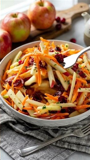 Carrot Apple Cranberry Salad Fresh, Crunchy & Easy Healthy Salad