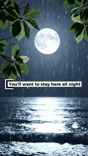 Rainy Night by the Sea 🌧️🌙 | Moonlight #4knature #rain #waves