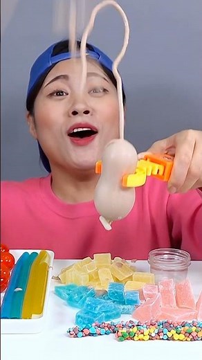 Jelly Noodle Ice Cream Mukbang 젤리 아이스크림 먹방