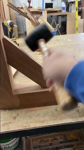 Assembling a wooden sign holder #woodshop #woodwork