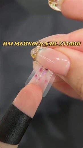 Dual form Polygel nails tutorial#nails #nailart #polygelnailart #sparkle