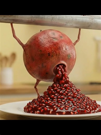 pomegranate pooping Parody #hotdog #foodaholic #poop #foodparody | food