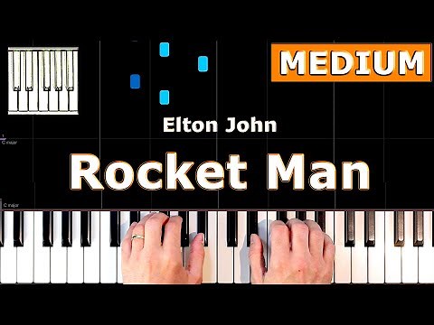 ✅ Elton John - Rocket Man - MEDIUM Piano Tutorial