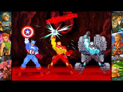 Marvel vs Capcom 2: War Machine, Iron Man, and Captain America arcade playthrough