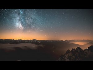 Timelapse Of Night Sky Over A Mountain
