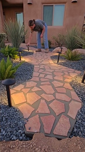 DIY Concrete Flagstone Path That Looks Like Real Stone