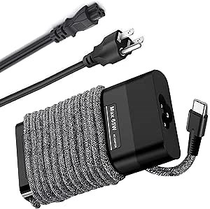 New Slim HP 65W USB C Laptop Charger for HP Envy,Spectre,Elitebook,Chromebook x360,Elite,Pavilion,Envy x2 Type-C Fast Travel Power Adapter