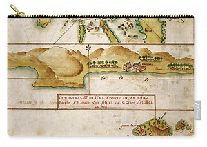 Portuguese Map of the East Indies and Philippines 1630 Zip Pouch by Vintage Maps