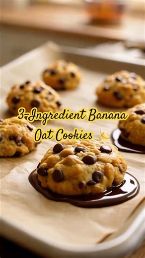 3-Ingredient Banana Oat Cookies 🍌 | Healthy, Soft & Easy Snack (No Flour, No Sugar)