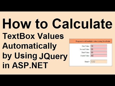 How to Calculate Total Amount Values Entered in Textbox by Using JQuery in Asp net