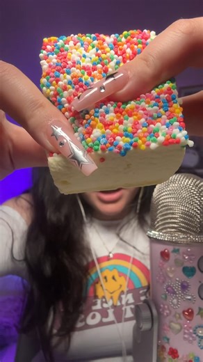 Fairy bread marshmallows from ‪@themarshmallowco‬ making me feel so happy #asmr #asmrjade #eating