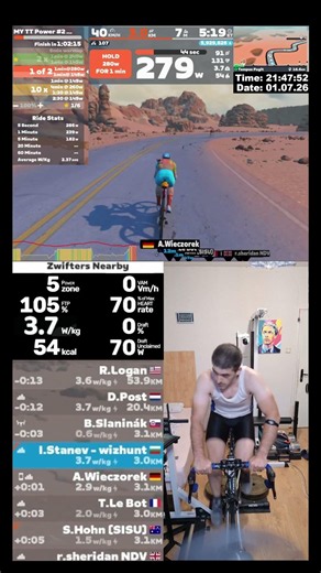 Zwift Cycling Workout Short 1.07.2026 zs #zwift #cycling #indoor #trainer #roadbike #mtb #cardio