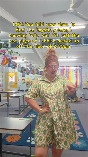 POV: You told your class to find the mystery scrap, knowing fully well it’s just the last piece of rubbish picked up off the floor. Be honest, teachers… We’ve all done it!! 🤭 #teacherhacks #teachertricks #teacher #satire #teacherjokes