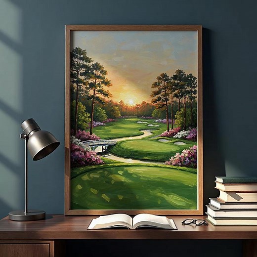 Golf Course Wall Art Print | Man Cave Golf Wall Decor Golf Wall Print | Digital Download | Golf Course Art Painting | Printable Wall Art - Etsy