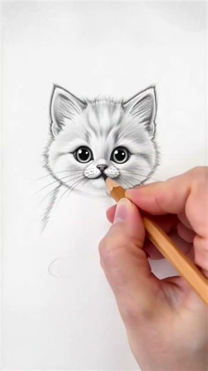 Cute Baby Cat Pencil Sketch 🐱#cutebabykitten #catsketch #pencildrawing #animaldrawing #artshorts