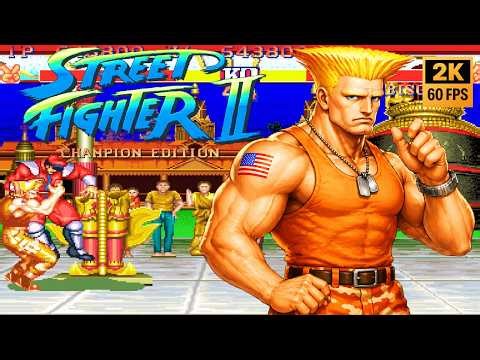 Guile Dominates! Street Fighter II Champion Edition (2K 60FPS) Retro Arcade Gameplay