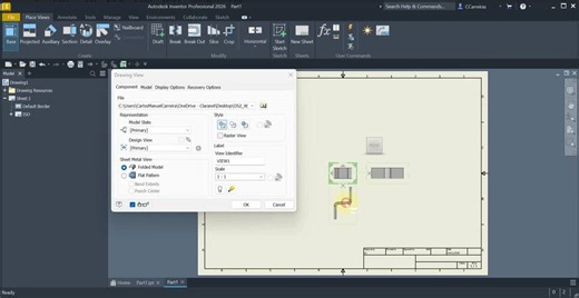 Turning a 3-D flange made in Autodesk Inventor 2026 into a 2-D blueprint type file