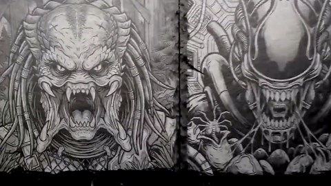 Alien Predator Slate Coasters | Sci-fi Horror Home Decor (set of 2) - Etsy