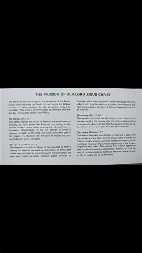 Post Card featuring four stamps depicting scenes related to Easter and Christianity.