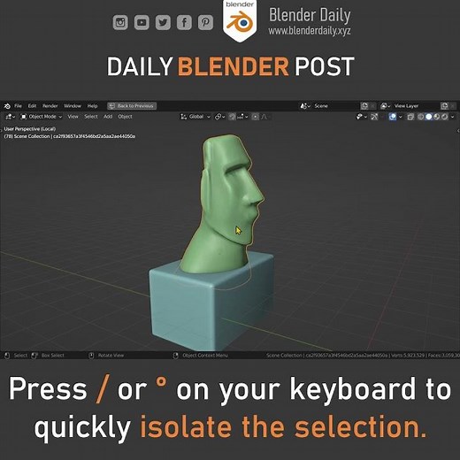 How to Isolate the Selected Objects in Blender