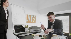 Business Man Woman Sitting Table Solving Stock Footage Video (100% Royalty-free) 1085628152 | Shutterstock