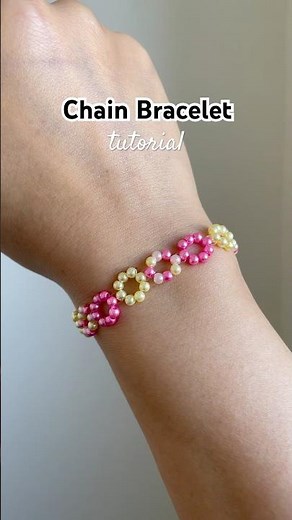 chain bracelet tutorial #beadedbracelet #tutorial #diy #preppy