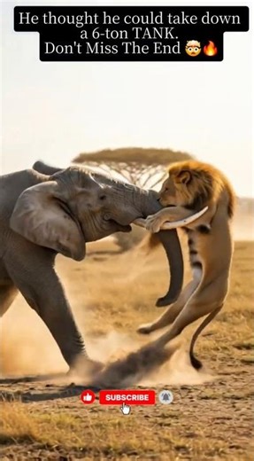 Lion vs. Elephant: When claws aren't enough.