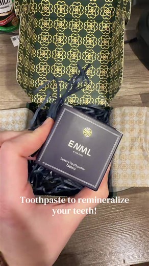 So excited to try this toothpaste! I’ll give an update in a couple weeks! #toothpaste #enmal #nanohydroxiapetite #enmltoothpastetabs