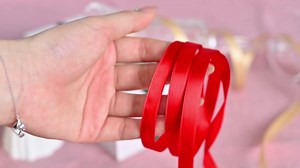 Double Face Red Satin Ribbon 1/4 Inch X 50 Yards Polyester Red Ribbons for Gift Wrapping Fabric Ribbon for Crafts Flower Bouquet Sewing Arts Wedding Party Decoration