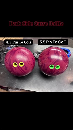 No thumbers rejoice! Here’s a look at 2 of my Dark Side Curses. Ball Layouts: 4.5 Pin to CoG: 60 x 5 x 30 5.5 Pin to CoG: 40 x 5 x 20 Gonna be a solid 1-2 combo maybe even a 3 wheel crew with the OG in the bag! #DV8 #Brunswick #fyp #viral #HappyNewYear