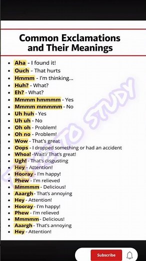 common exclamation and their meaning #englishlanguage #english