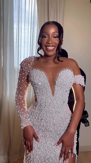 Custom-Made Beaded Wedding Dress for Black Brides | Wedding Inspo