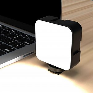 LED VIDEO LIGHT VIDEO CONFERENCE 5600K LIGHTING CUBE FOR LAPTOP COMPUTER WEBCAM LIGHT WITH CLIP 1/4 THREAD PORT COLD SHOE FOR LIVE STUDIO PHOTOGRAPHER MAKEUP VLOGER ZOOM CALL