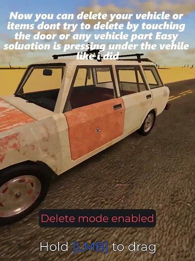 How to delete vehicle or items in A Desrt Roblox | A Desert |