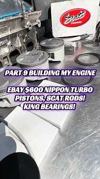 PART 9 BUILDING MY FIRST ENGINE. EBAY $600 NIPPON TURBO PISTONS/SCAT RODS #automobile #fypyoutube