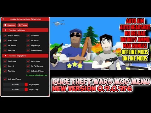 UPDATE DUDE THEFT WARS MOD MENU IMGUI NEW VERSION 0.9.0.9f6 | MEDIAFIRE | NO PASSWORD