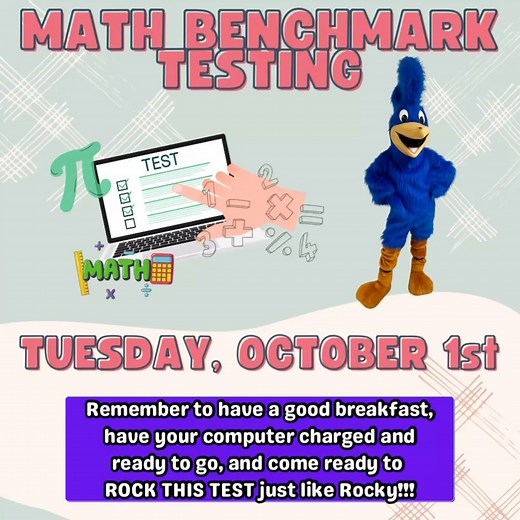 We’re back at it! Math Benchmark tomorrow Roadrunners. Let’s do this thing!!! #benchmarktesting #rockytheroadrunner #mageemiddleschool #tusd #tucson #arizona #middleschool | Joseph W. Magee Middle School