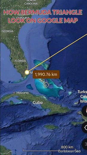 How Bermuda triangle Look on Google map?