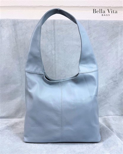 Sky Blue Soft Italian Leather Hobo Bag | Large Slouchy Handbag | Everyday Shoulder Purse for Women - Etsy