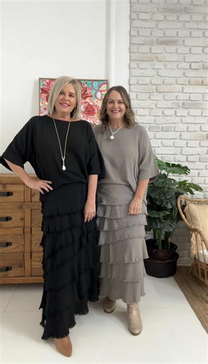 One of our most-loved styles is back 💌 The Miracle Top & Marilyn Skirt - both made from 100% linen so they’re light, comfy, and perfect for year-round wear.Available in 5 gorgeous shades and an easy one-size fit (AU 8–16). Kay is a size 10 & Kath a 14 for reference! Jump online to check them out or comment below if you’ve got any questions - we’re always here to help sweets | Sweet Charlotte Studio