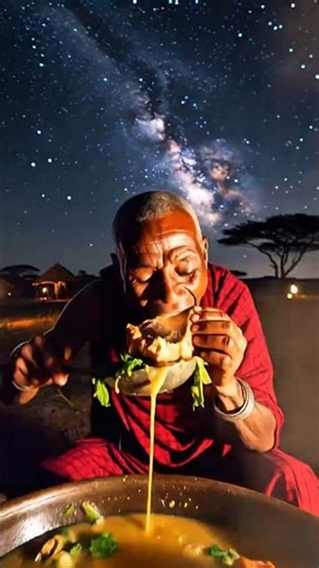 Maasai Cooking Giant Goat Stew at Night 🔥