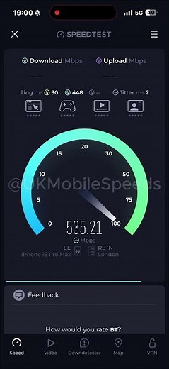 EE 600Mbps N1 5G Speeds #ukmobilespeeds #telecom #5g