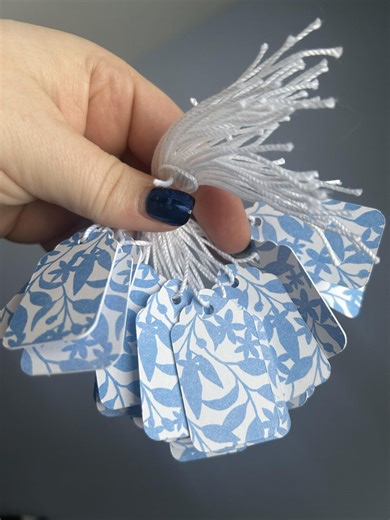 Floral Vintage Blue, White Price & Gift Tags – Pre-strung With Cotton String (set of 25) - Etsy