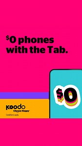 Upgrading for nothing upfront is proof that a little goes a long way. Get a $0 phone with the Tab at Koodo. | Koodo