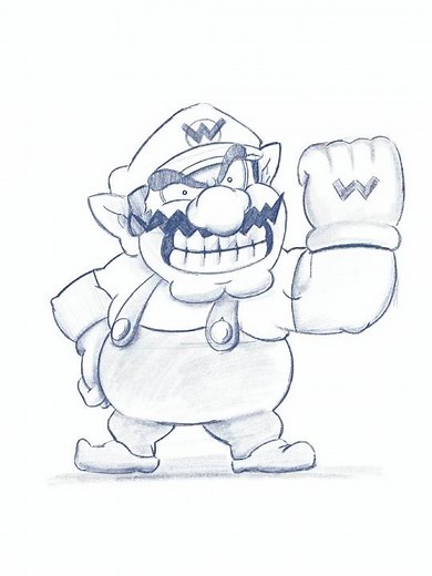BOCETO! WARIO PERSONAJE DE SUPER MARIO LAND DIGITAL (MARIO BROS) SKETCH WARIO FROM MARIO LAND