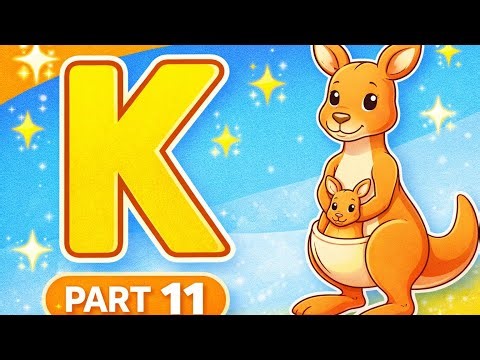 Learn Letter K with Kangaroo 🦘 | ABC Tracing & Coloring for Kids | Part 11