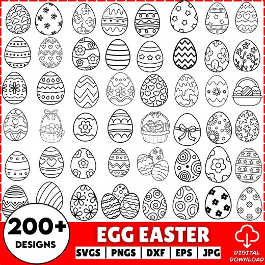 Easter Egg SVG Bundle, Happy Easter Vector Cut Files (svg, Png, Dxf, Eps) - Etsy