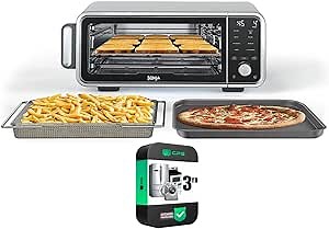 Ninja (Refurbished) FT205CO Digital Air Fry Pro Countertop 8-in-1 Oven Extended Height Bundle with 3 YR CPS Enhanced Protection Pack (Renewed)